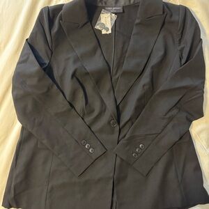 Lane Bryant Perfect Drape One Button Black Blazer